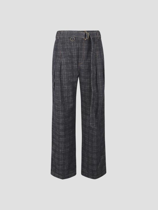 25FW 버버리 하이 라이즈 와이드 체크 데님 진 8110727 A5924 INDIGO IP CHECK