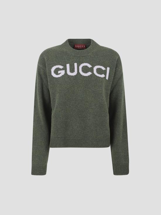 25FW 구찌 인타르시아 울 탑 스웨터 770072XKEBC 3035 GREEN LILAC