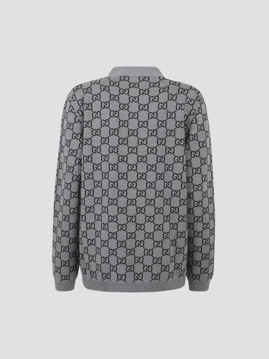 25FW 구찌 리버서블 GG 울 자카드 가디건 798157XKEJP 1045 SMK GREY BLACK - GUCCI