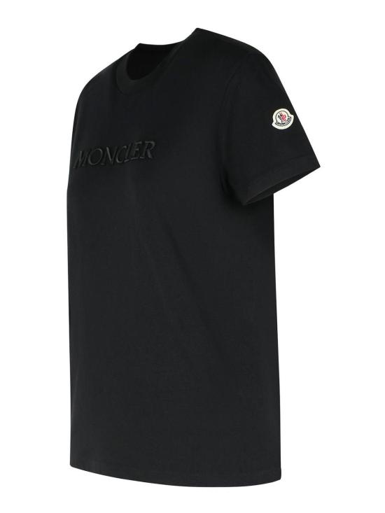  몽클레어 여성 로고 크루넥 반팔 티셔츠 0938C0001289AUO999 Black - MONCLER