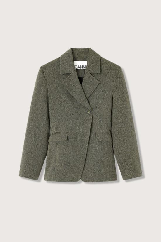  가니 수트 자켓 Ganni Mouline 블레이저 포레스트 나이트