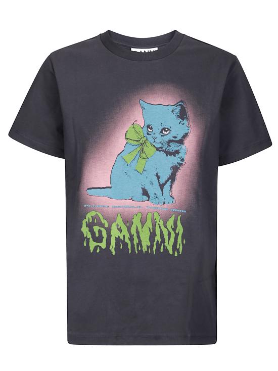 25FW 가니 키티 티셔츠 T4340 252 PHANTOM