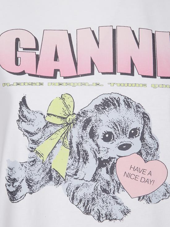 25FW 가니 반팔 티셔츠 T4334 151 Bright White - GANNI