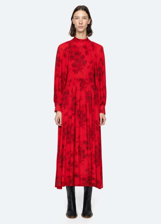 씨뉴욕 미디 원피스 Sea Ny Cornelia L/S 드레스 레드 - SEA NY