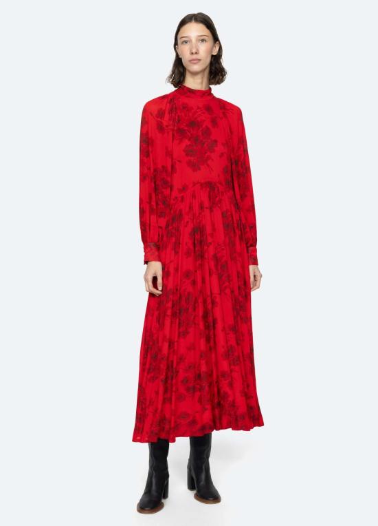  씨뉴욕 미디 원피스 Sea Ny Cornelia L/S 드레스 레드 - SEA NY