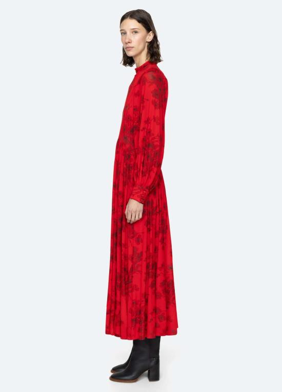  씨뉴욕 미디 원피스 Sea Ny Cornelia L/S 드레스 레드 - SEA NY