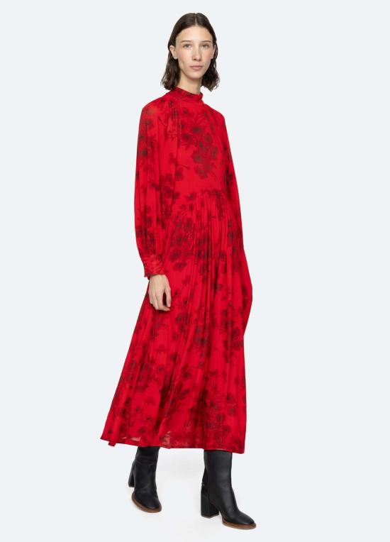  씨뉴욕 미디 원피스 Sea Ny Cornelia L/S 드레스 레드 - SEA NY