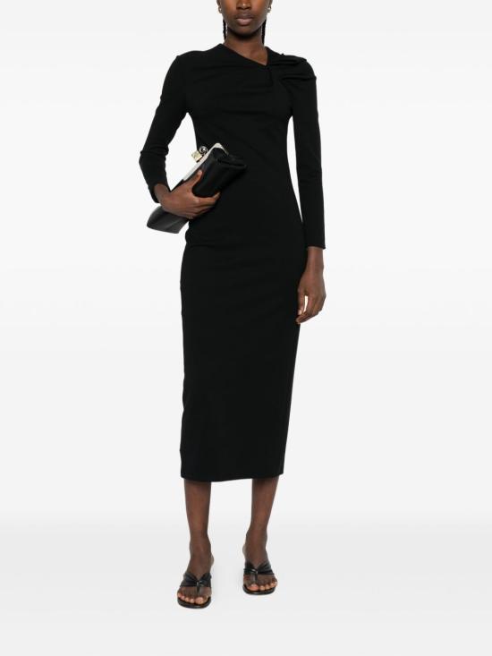 25FW 엠포리오 아르마니 롱 원피스 EW002783 AF12303UC001 Black - EMPORIO ARMANI