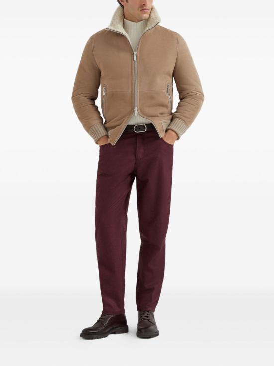 25FW 브루넬로 쿠치넬리 스웨이드 봄버 자켓 MPMLS1737 C4248 Marrone chiaro - BRUNELLO CUCINELLI