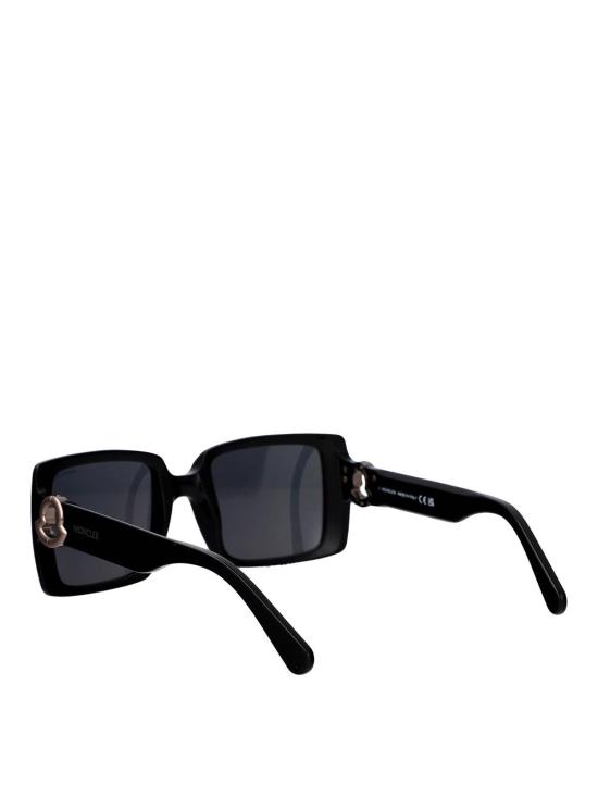 25FW 몽클레어 로고 템플 스퀘어 선글라스 ML024401A Black - MONCLER