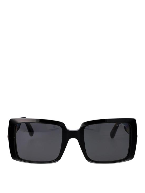 25FW 몽클레어 로고 템플 스퀘어 선글라스 ML024401A Black