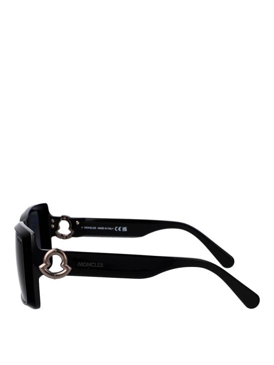 25FW 몽클레어 로고 템플 스퀘어 선글라스 ML024401A Black - MONCLER