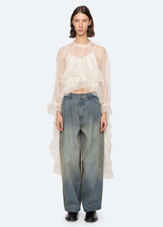  씨뉴욕 블라우스 시 나이 코넬리아 탑 크림 - SEA NY