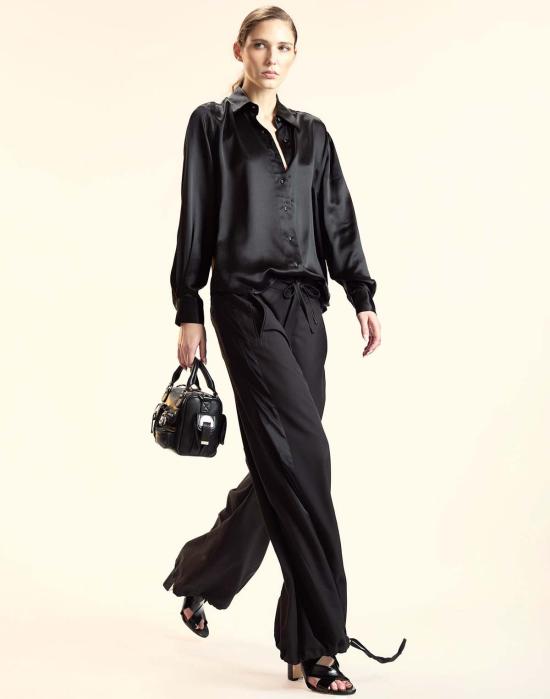  신시아 로리 블라우스 신시아 로울리 컬렉터블 실크 셔츠 블랙 - CYNTHIA ROWLEY