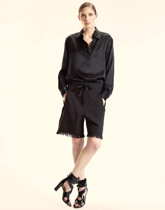  신시아 로리 블라우스 신시아 로울리 컬렉터블 실크 셔츠 블랙 - CYNTHIA ROWLEY