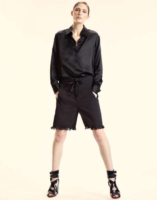  신시아 로리 블라우스 신시아 로울리 컬렉터블 실크 셔츠 블랙 - CYNTHIA ROWLEY