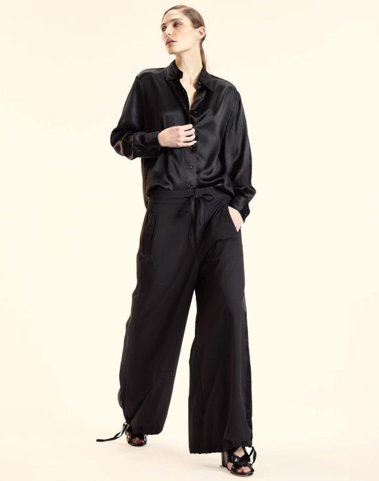  신시아 로리 블라우스 신시아 로울리 컬렉터블 실크 셔츠 블랙 - CYNTHIA ROWLEY