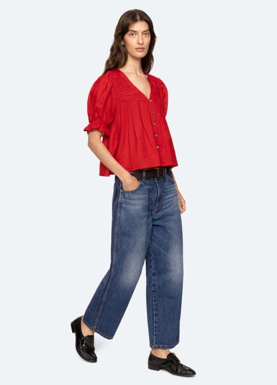  씨뉴욕 블라우스 시 니 이모젠 탑 레드 - SEA NY