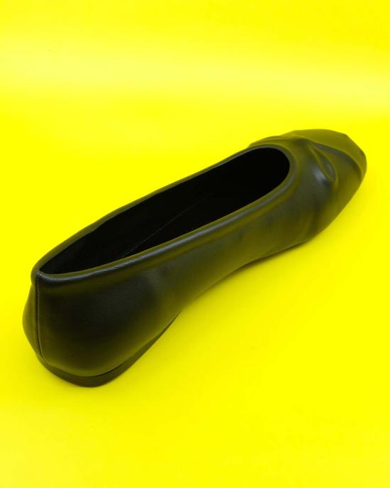  마르니 스니커즈 Marni 나파 가죽 심리스 리틀 보우 발레 플랫 블랙 - MARNI