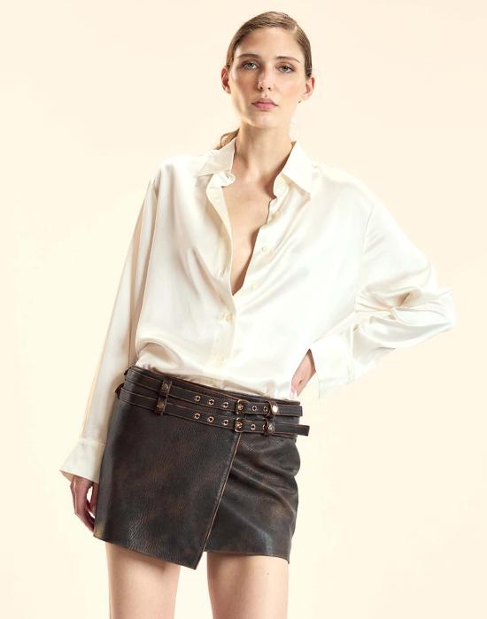  신시아 로리 블라우스 신시아 로울리 소장용 실크 셔츠 화이트 - CYNTHIA ROWLEY