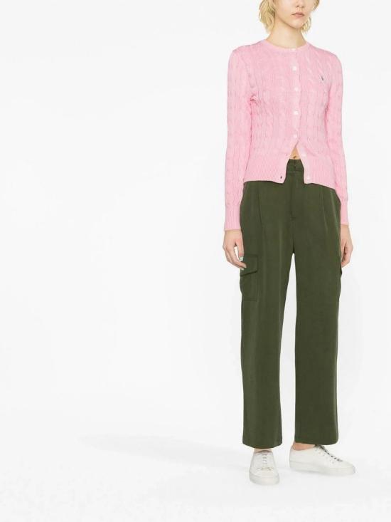  폴로 랄프로렌 포니 로고 자수 케이블 니트 크루넥 가디건 211891643003 Nude Neutrals - POLO RALPH LAUREN