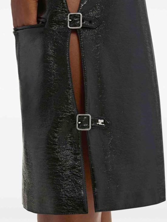 25FW 쿠레쥬 미디 스커트 324CRO451VY00159999 Black - COURREGES