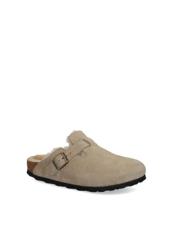 26FW 버켄스탁 보스턴 시어링 스웨이드 레더 뮬 1028299TAUPE BEIGE - BIRKENSTOCK