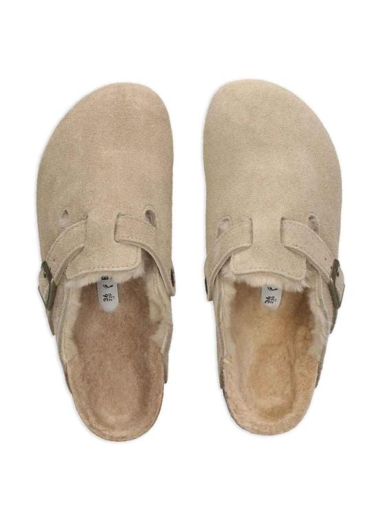 26FW 버켄스탁 보스턴 시어링 스웨이드 레더 뮬 1028299TAUPE BEIGE - BIRKENSTOCK