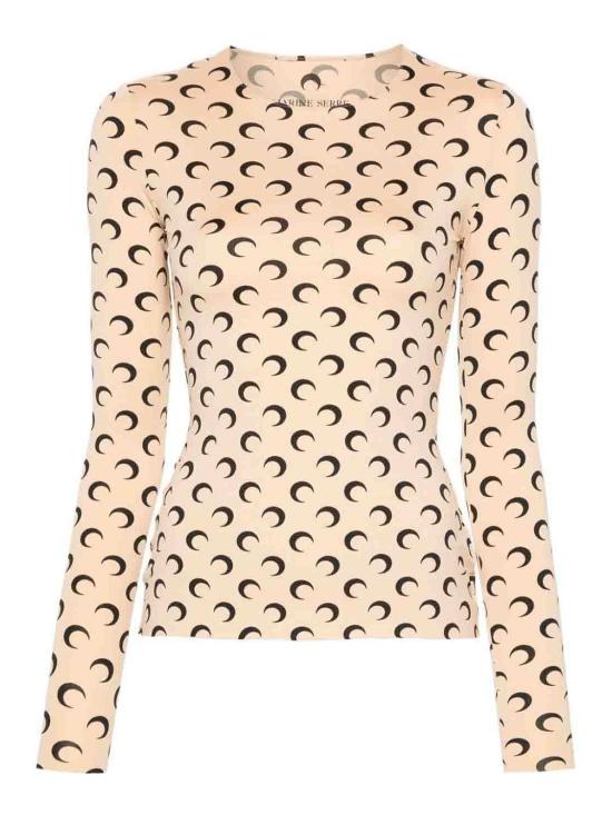  마린세르 크레센트 문 프린트 긴팔 티셔츠 WTS006ACJER0001TA10 Beige