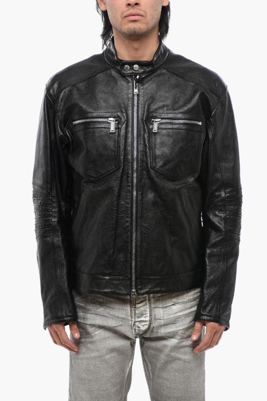  디스퀘어드2 가죽 자켓 S74AM1476 SX7818 900 Black