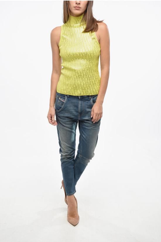  디젤 민소매 티셔츠 A11143 0BLAL 5FY Giallo Oro - DIESEL