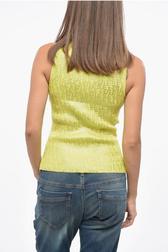  디젤 민소매 티셔츠 A11143 0BLAL 5FY Giallo Oro - DIESEL