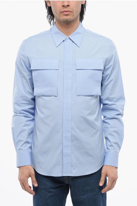  알렉산더 맥퀸 긴팔 셔츠 741113 QVN66 4440 Light blue