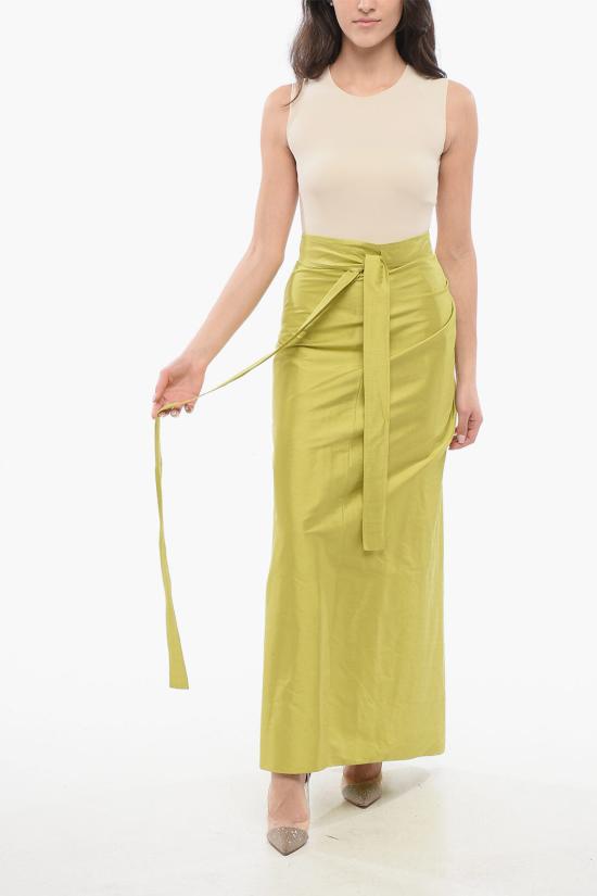  디올 롱 스커트 341J29A64876186 Green - DIOR