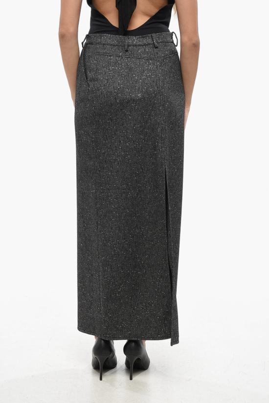  끄리다 롱 스커트 ESTECASSIA BLACKSILVE Gray - CRIDA