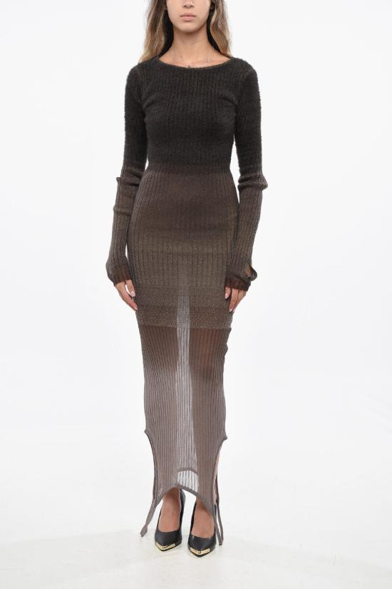  디 아티코 롱 원피스 247WCM173KMIX3 785 Marrone Grigio