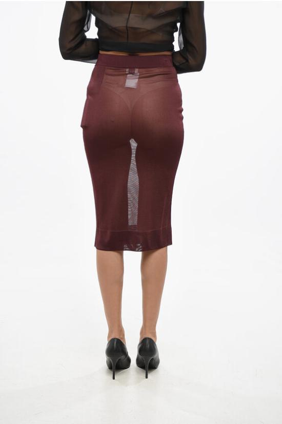  생로랑 롱 스커트 811119 Y75YK 5080 Burgundy - SAINT LAURENT