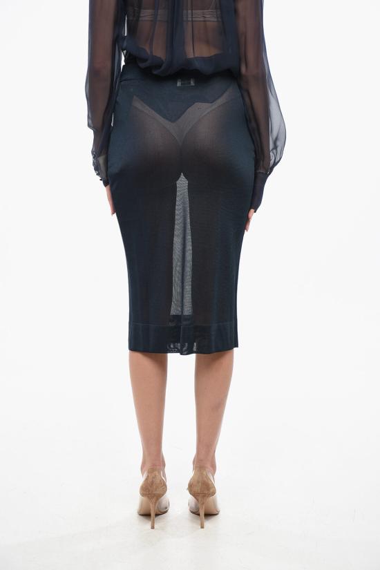  생로랑 롱 스커트 811119 Y75YK 4104 Blue - SAINT LAURENT