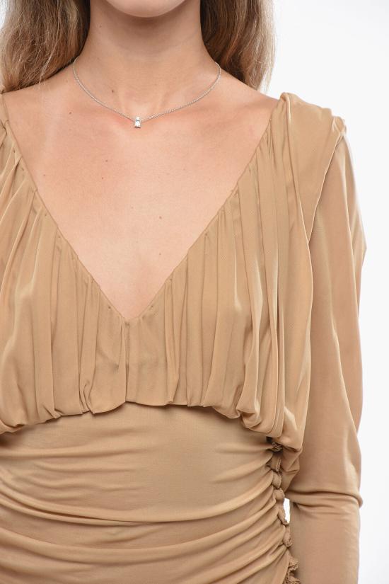  생로랑 숏 원피스 729749 Y5G98 2509 Beige - SAINT LAURENT