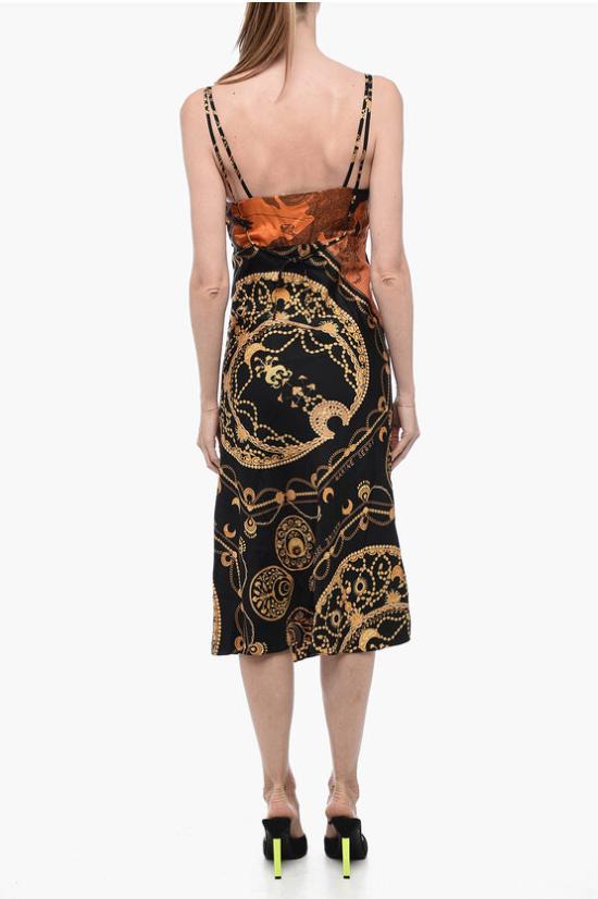  마린세르 롱 원피스 D183SS23WU 00 ORNAMENT JEWELRY BLACK Arancio Nero - MARINE SERRE