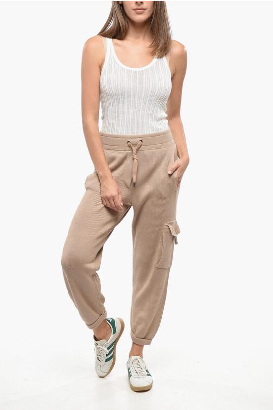  브루넬로 쿠치넬리 트레이닝/조거 팬츠 M19174299 C8642 Brown - BRUNELLO CUCINELLI