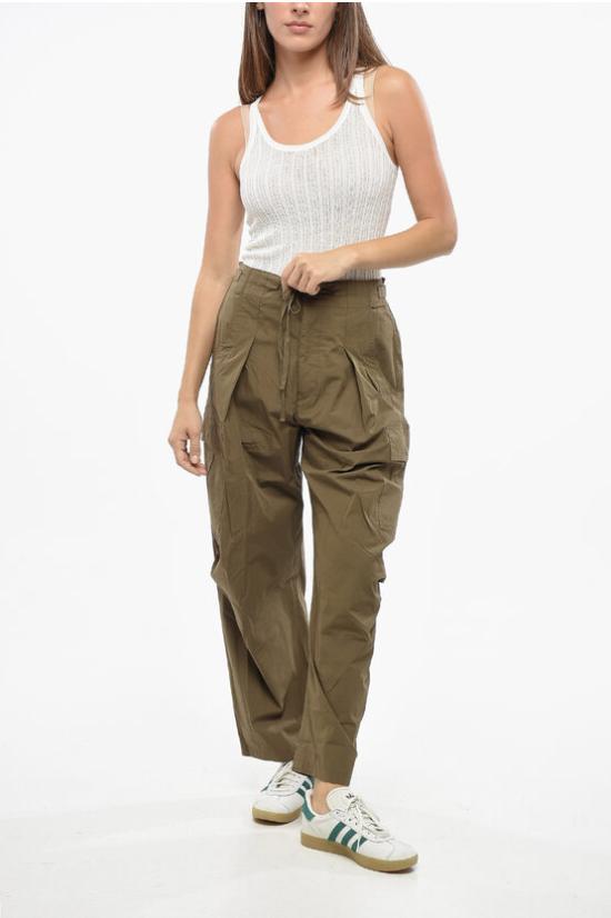  이자벨마랑 스트레이트 팬츠 PA0376FB B3C02E 67KI Green - ISABEL MARANT