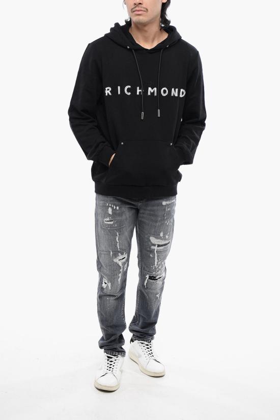  존 리치몬드 후드 티셔츠 RMP24015FEBLACK - JOHN RICHMOND