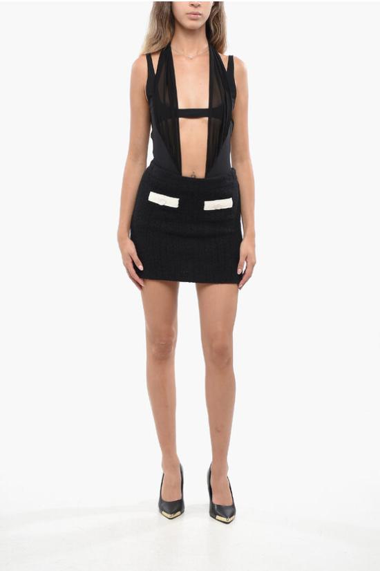  셀프 포트레이트 숏 스커트 AW24 074SK B BLACK Black - SELF PORTRAIT