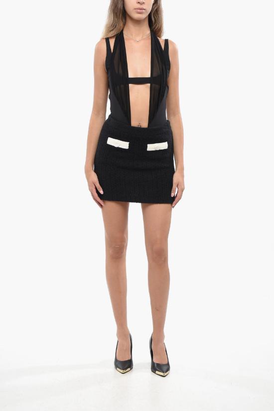  셀프 포트레이트 숏 스커트 AW24 074SK B BLACK Black - SELF PORTRAIT