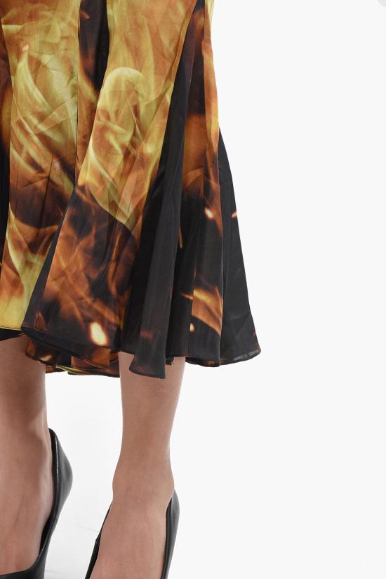  발망 롱 스커트 AF0LD290SC27EHI Arancio Nero - BALMAIN