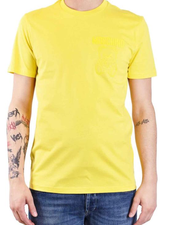 24FW 모스키노 반팔 티셔츠 073120411032 Yellow - MOSCHINO