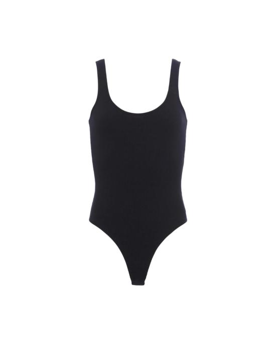  라장스 바디수트 티셔츠 L'agence Nica 스쿠프 넥 탱크 바디수트 블랙