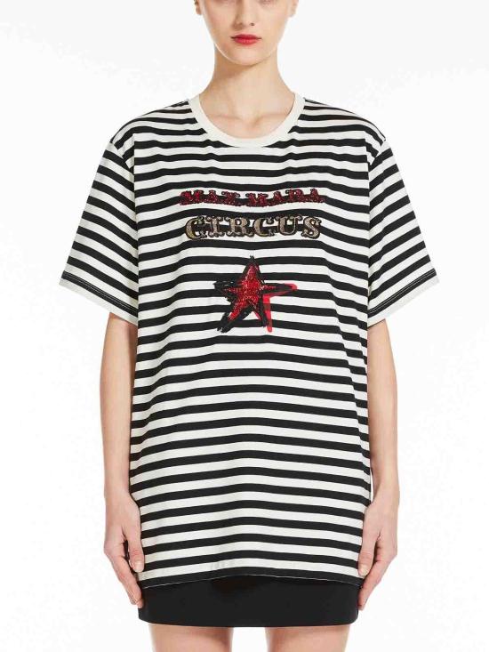 25FW 막스마라 반팔 티셔츠 2421946041650002 Light Yellow - MAX MARA