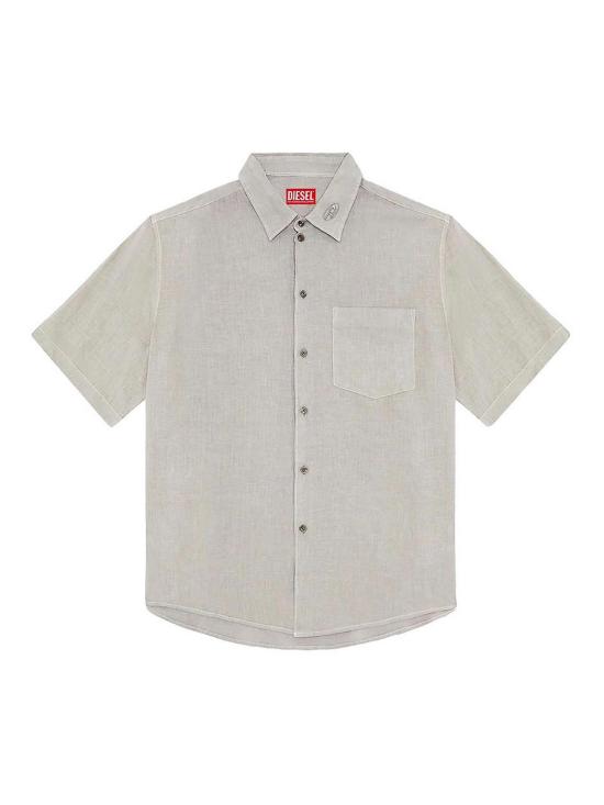 24FW 디젤 반팔 셔츠 A128540LIAL9BX Silver